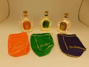 lot 124 image: 3 Crown Royal Light-Up Bottles
