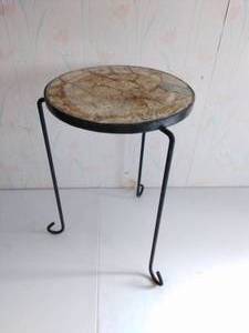 Wrought Iron & Stone Plant Stand