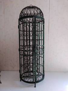 Tall Green Metal Wine Rack