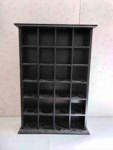 Divided Black Wooden Shelf