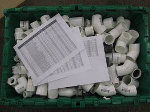 lot 14 image: Assorted PVC Couplings, Elbows, Bus...
