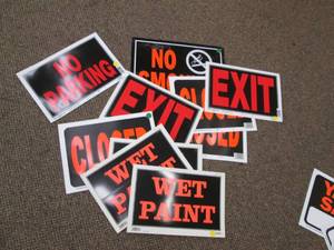 lot 34 image: Lot of Signs No Parking, Closed, N...