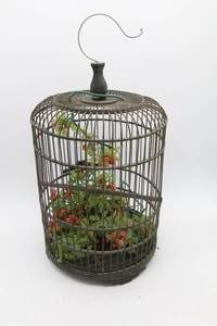 Vintage Decorative wooden hanging birdcage