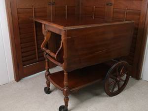 Vintage Tea cart with folding table, drawer and wheels&nbsp