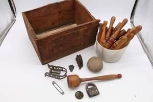 Authentic Antique 1800s Bowling Set