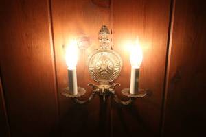 Vintage brass plated Victorian Candle holder style interior lights  Lot of 15