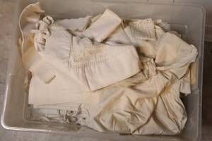 Tub of linens