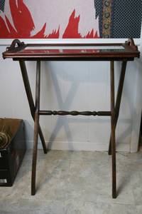 Glass top serving tray and stand