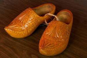Size 7 Authentic Hand Carved wooden dutch clogs