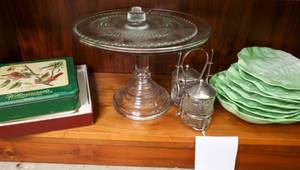Sugar and cream set serving tray and plates