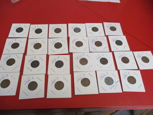 Lincoln Wheatback Pennies Collection  The following  are present 29-D, 36-P, 37-P (x2), 40-P, 40-D (x2),  41-P, 42-P, 43 P,D,S, 44-P,S, 45-P,S, 46-D, 50-D, 52-  P, D, 57-D, 58-D (x4)