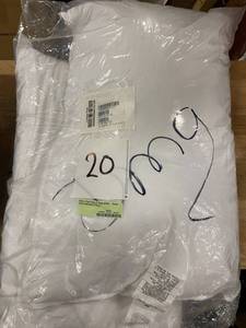 lot 20 image: Down-Free Pillow 2-Pack White - Queen  Down Alternative Pillows, PO57-Q-WHITE - NEW