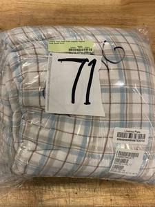 lot 71 image: Frasier Yarn Dyed Plaid Organic Flannel King Duvet Cover, 50429D-K-MULTI - NEW