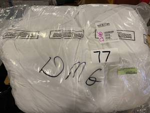 lot 77 image: 4 in. Baffled Square King Down Featherbed Mattress Topper, FA31-K-WHITE - NEW
