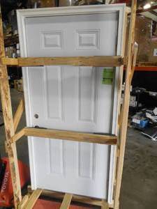 lot 30 image: 36 X 80 DB OUTSWING STEEL ENTRY DOOR