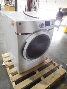 lot 73 image: GE 7.5 cu. ft. 240-Volt White Stackable Electric Vented Dryer with Steam, ENERGY STAR