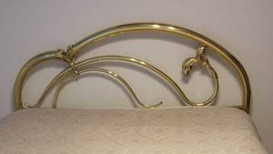 lot 71 image: Romantic Brass Queen Headboard and Frame