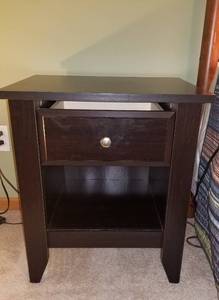 lot 66 image: Expresso Single Drawer Nightstand Tables