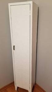 lot 86 image: Cottage Chic Narrow Metal Locker Cabinet