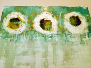 lot 39 image: My Three Suns Encaustic Painting By Toni Dachis