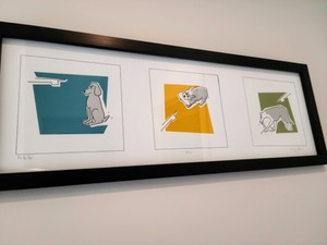 lot 50 image: Framed No No No Naughty Dogs Print