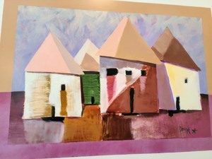 lot 53 image: Houses Framed Print By Downe Burns