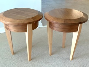 lot 5 image: Pair of Accent Tables-Handcrafted by Douglas J. Kraus
