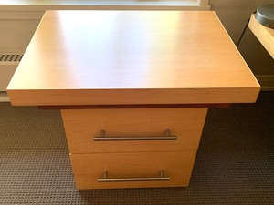 lot 15 image: Pair of Two-Drawer Maple Handcrafted Maple Side Tables with Drawers (Made by Mark Kinsella)