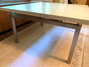 lot 11 image: Pair of Contemporary Style Marble Top End Tables