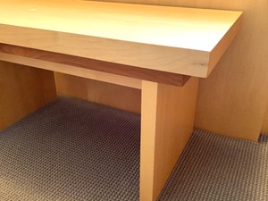 lot 18 image: Maple Bench with Cherry Accents by Mark Kinsella