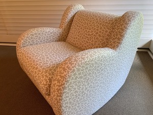 lot 92 image: Beautifully Upholstered Wide Rocking Chair