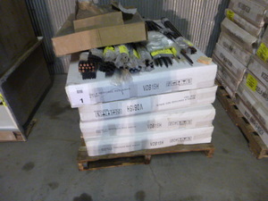 lot 1 image: Pallet of Heritage Red Birch Base Cabinets