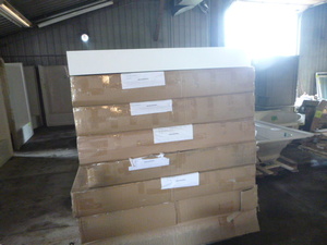 lot 50 image: Large Square White Wall Cabinets