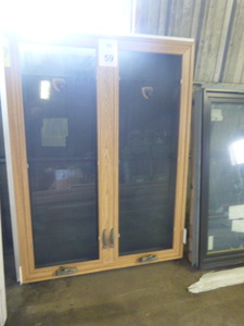 lot 59 image: Vinyl Double Sash Casement Window with Screens