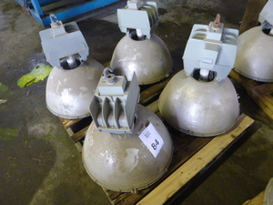 lot 84 image: 4 Holophane Pendant Lights