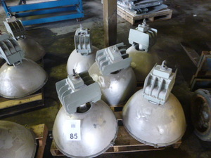 lot 85 image: 5 Holophane Pendant Lights
