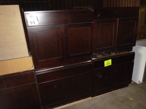 lot 94 image: 5 Dark Wood Base Cabinets