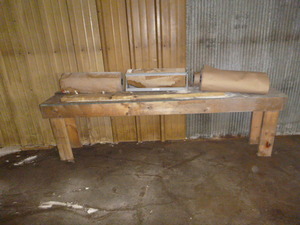 lot 122 image: Work Bench and Brown Wrap Paper