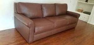 lot 1 image: Stickley Leather Sleeper Sofa by American Leather