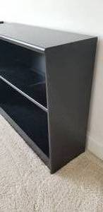 lot 37 image: Danish Modern Black Bookcase (a)