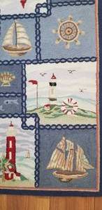 lot 82 image: Nautical Lighthouse Hooked Area Rug