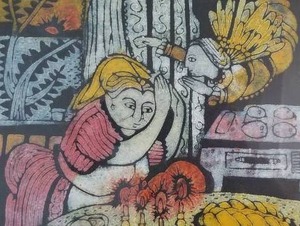 lot 26 image: Louisa August Framed Print Sabbata Candles