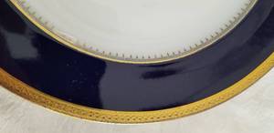 lot 46 image: Czech Porcelain Cobalt Blue & Gold Plates, set of 4