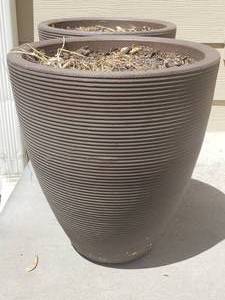 lot 96 image: Banded Rib Planters, Pair