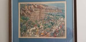 lot 21 image: City Scape Brownstones by Franklin McMahon