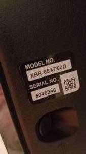 lot 44 image: Sony 65 inch Television XBR-65X750D with Remote