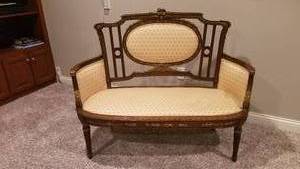 lot 39 image: Antique French Settee Loveseat