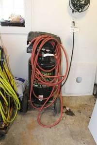 lot 75 image: Craftsman Professional 3-Stage Oil-Free Air Compressor 25-Gallon with Air Hose 919.167780