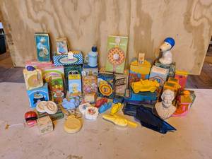 lot 181 image: Lot of AVON Collectible Decanters and More - Many Kids Items from the 1960s & 70s