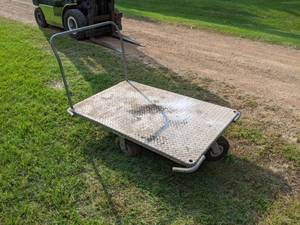 lot 184 image: Aluminum Warehouse Cart w Pneumatic Tires